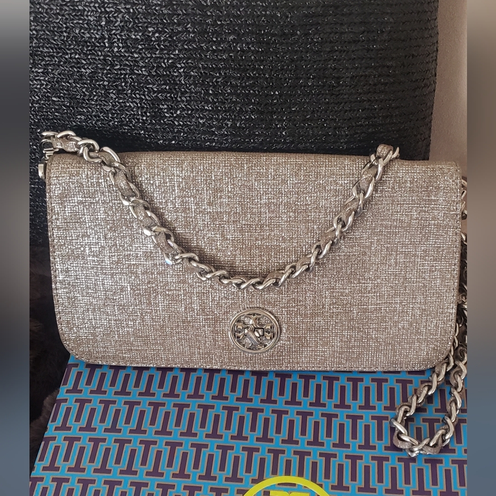 💫Tory Burch: Convertible Silver-Grey Suede Bag